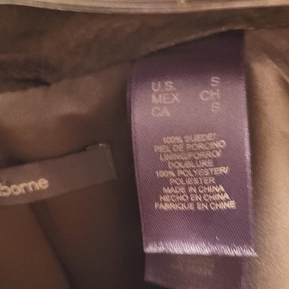 Liz Claiborne Green Suede Jacket - SZS - Picture 4 of 4